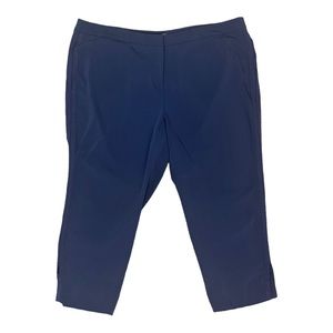 Sejour Trousers Navy Blue With Ribbon Trim Size 24W